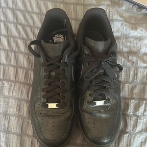 Nike Black Leather Air Force 1 Sneakers